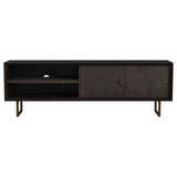 Marsden 2-Door Wood 70" Tv Stand Charcoal Black 703003 - Ella Furniture
