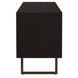 Marsden 2-Door Wood 70" Tv Stand Charcoal Black 703003 - Ella Furniture