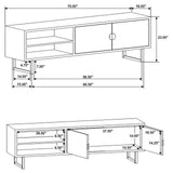 Marsden 2-Door Wood 70" Tv Stand Charcoal Black 703003 - Ella Furniture