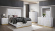 Martina White Bedroom Set with Gold Accent and LED from Ella Furniture