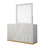 Martina White Bedroom Set with Gold Accent and LED view 7