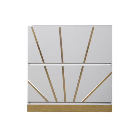 Martina White Bedroom Set with Gold Accent and LED view 8