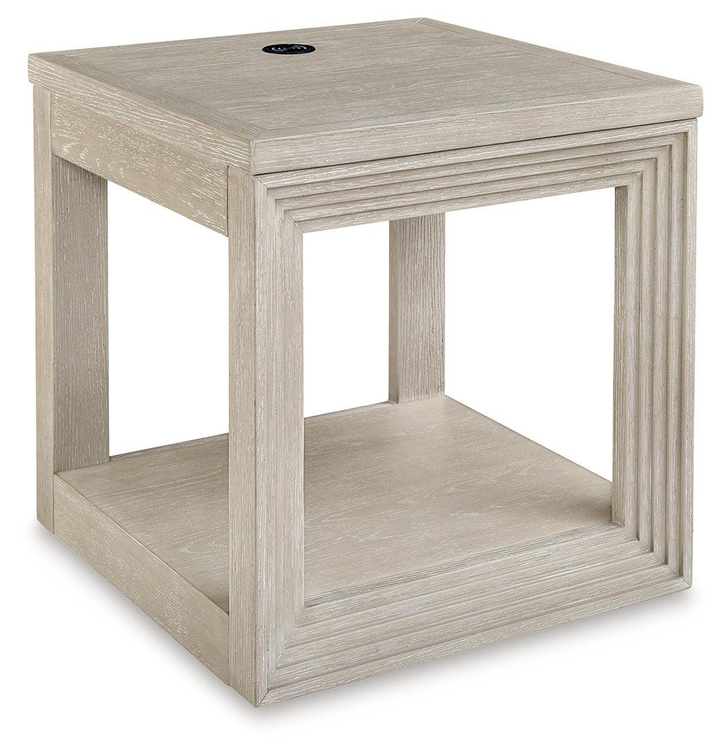 Marxhart Bisque End Table - Ella Furniture