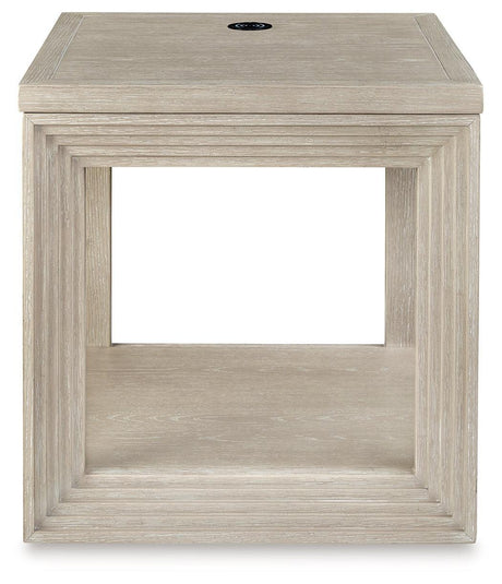 Marxhart Bisque End Table - Ella Furniture