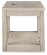 Marxhart Bisque End Table - Ella Furniture