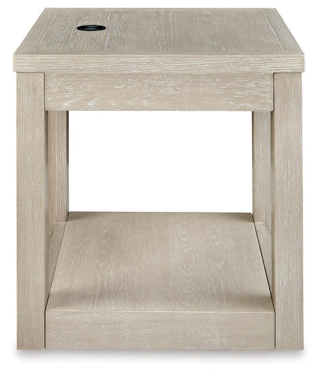 Marxhart Bisque End Table - Ella Furniture