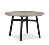 Mathis Gray Contemporary Trestle Wood Round Dining Room Set - Ella Furniture