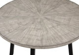 Mathis Gray Contemporary Trestle Wood Round Dining Room Set - Ella Furniture
