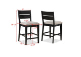 Mathis Gray/Black Contemporary Solid Wood And Veneers Round Counter Height Dining Room Set - Ella Furniture