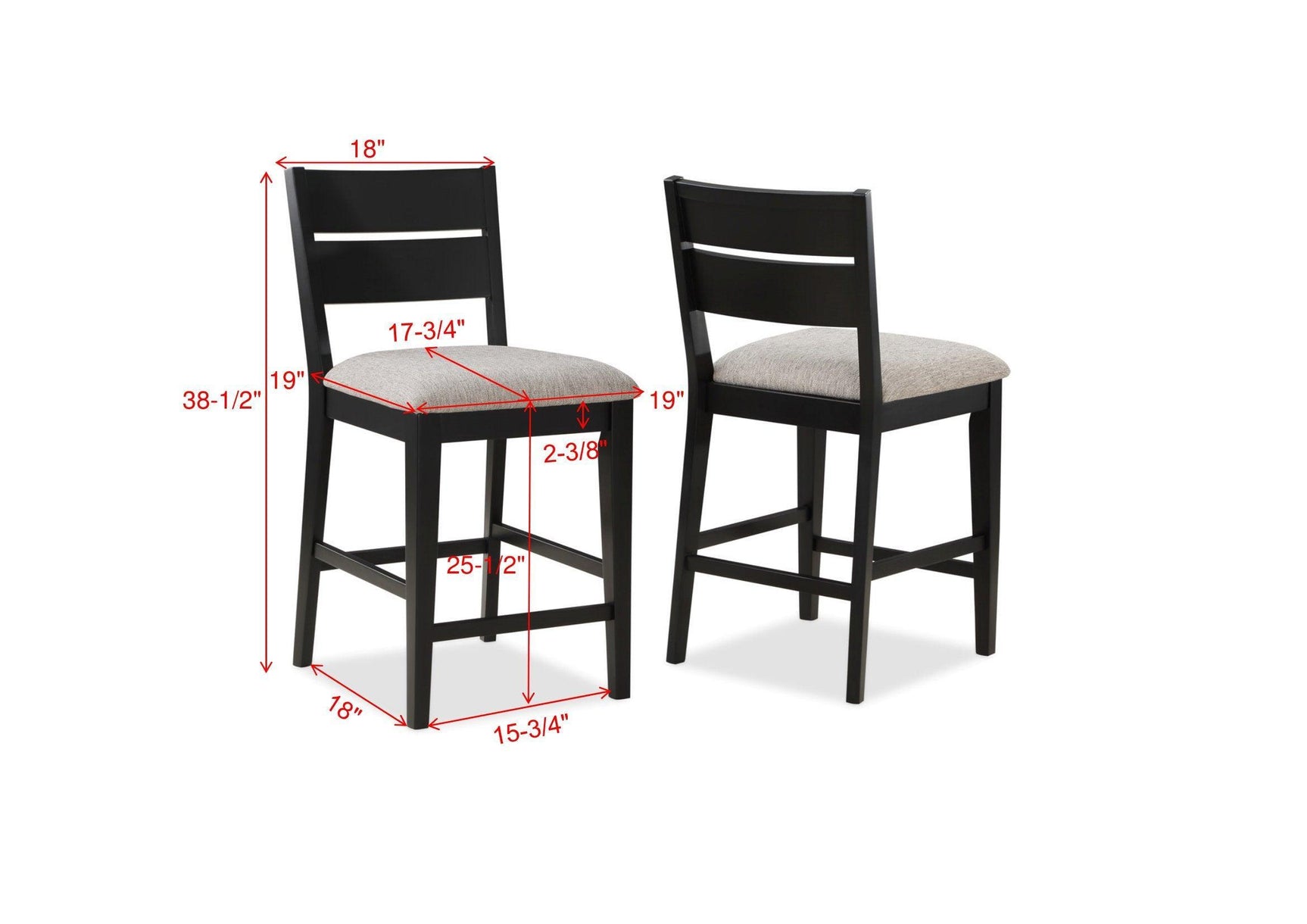 Mathis Gray/Black Contemporary Solid Wood And Veneers Round Counter Height Dining Room Set - Ella Furniture