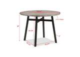 Mathis Gray/Black Contemporary Solid Wood And Veneers Round Counter Height Dining Room Set - Ella Furniture