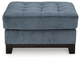 Maxon Place Navy Chenille Oversized Accent Ottoman - Ella Furniture