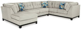 Maxon Place Stone 3-Piece Sectional with Chaise - Ella Furniture