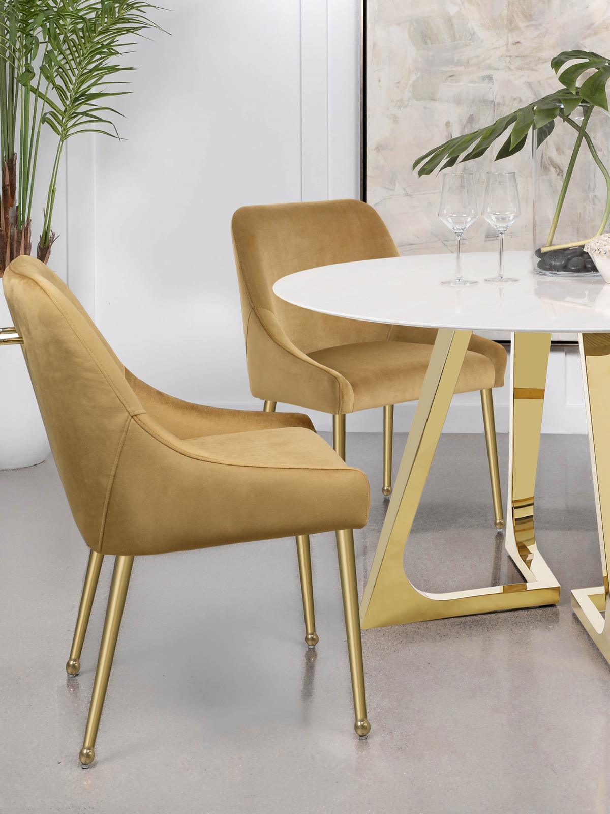 Mayette Parsons Wingback Dining Side Chairs Cognac (Set Of 2) 107582 - Ella Furniture