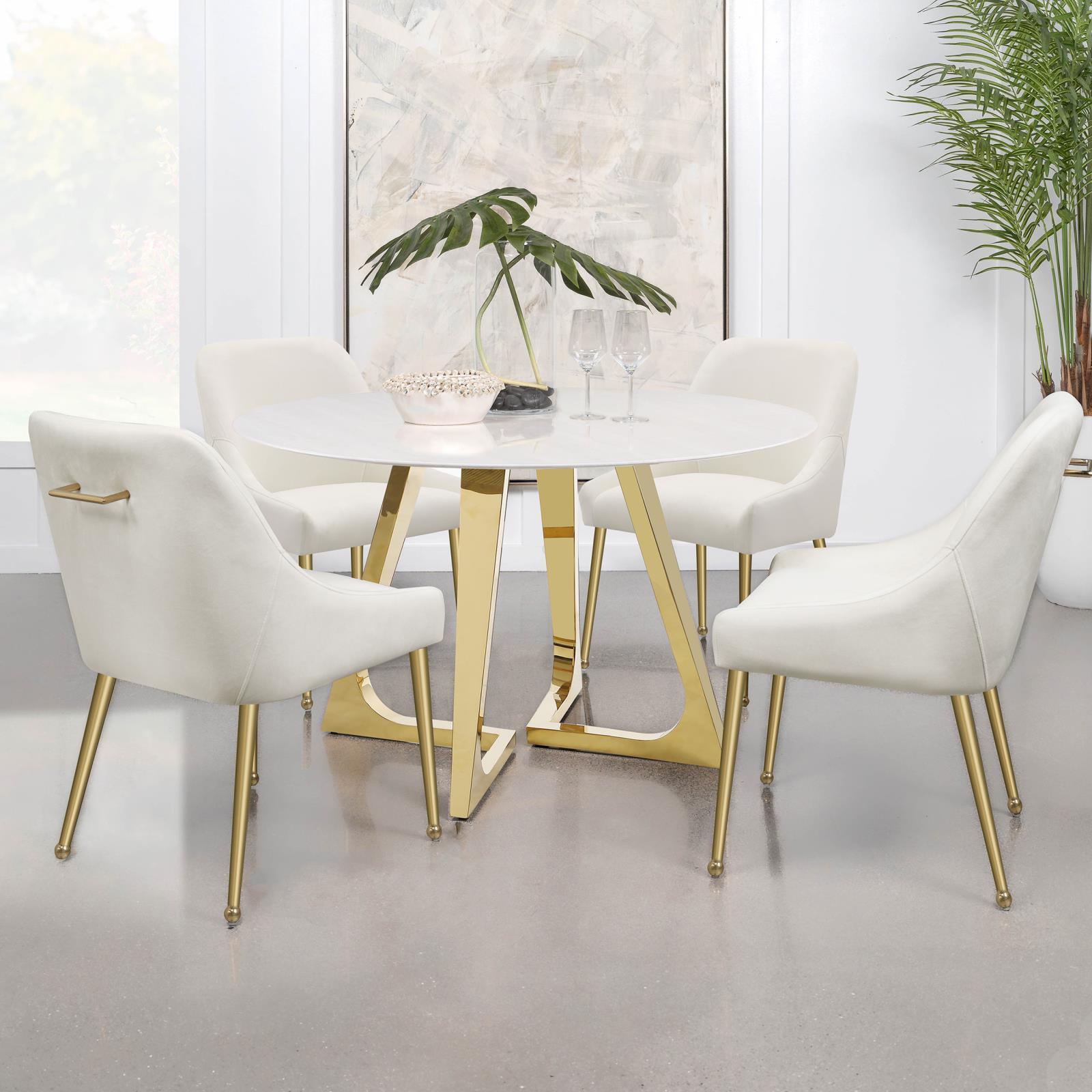 Mayette Parsons Wingback Dining Side Chairs Ivory (Set Of 2) 107562 - Ella Furniture