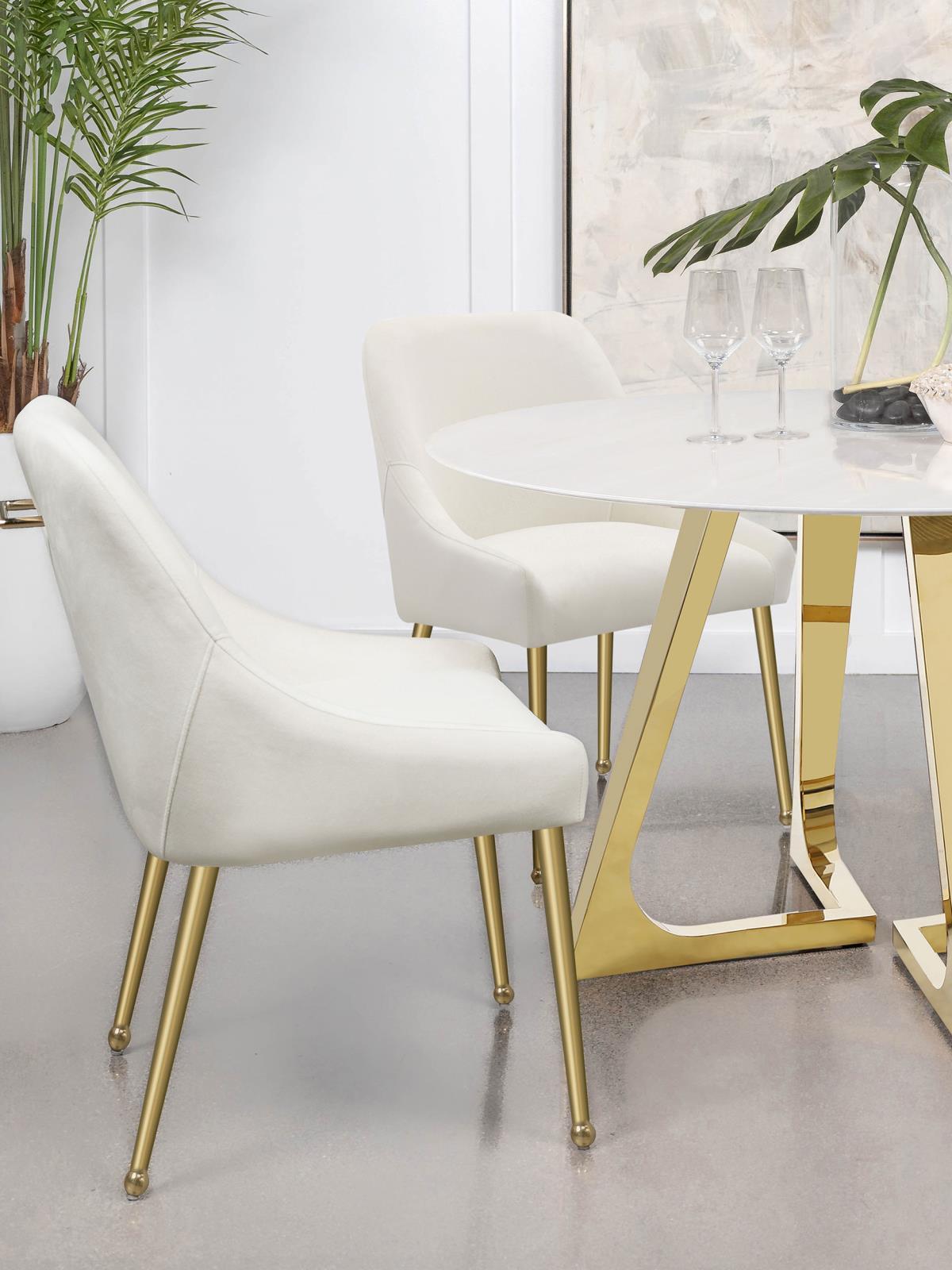 Mayette Parsons Wingback Dining Side Chairs Ivory (Set Of 2) 107562 - Ella Furniture