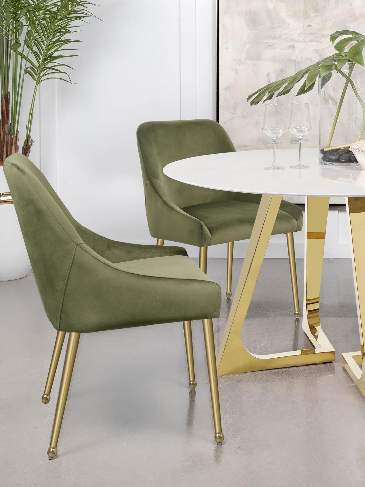Mayette Parsons Wingback Dining Side Chairs Olive (Set Of 2) 107572 - Ella Furniture