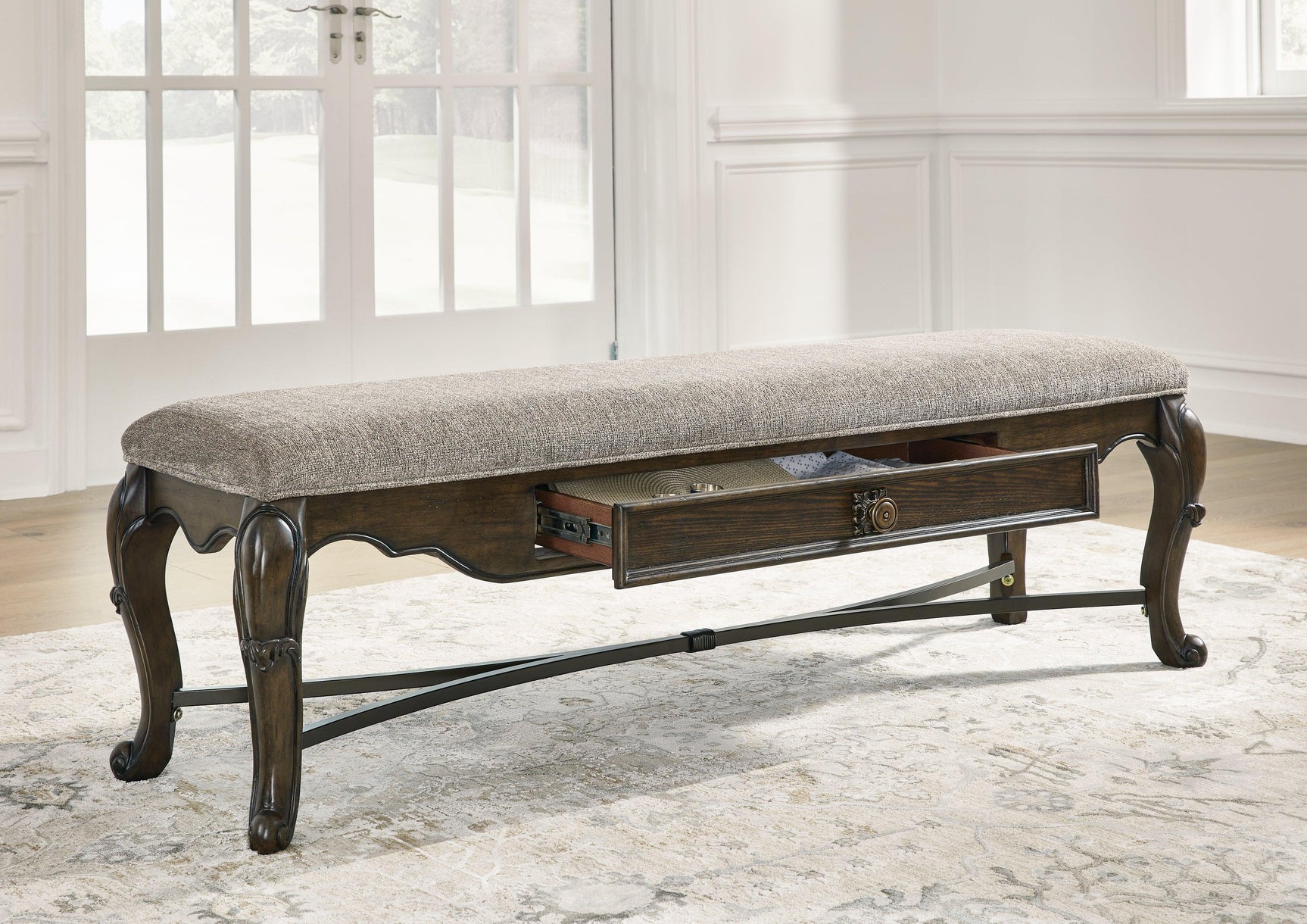 Maylee Dark Brown 63" Dining Bench - Ella Furniture