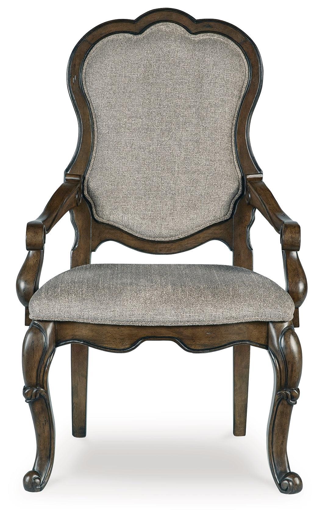 Maylee Dark Brown Dining Arm Chair - Ella Furniture