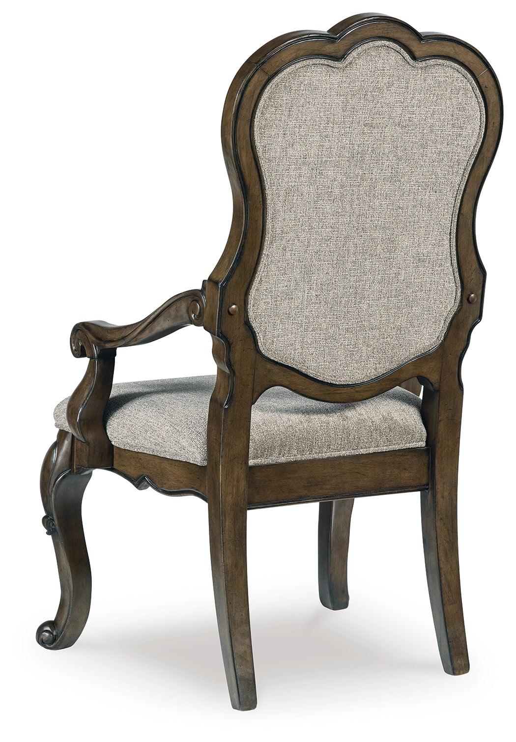 Maylee Dark Brown Dining Arm Chair - Ella Furniture