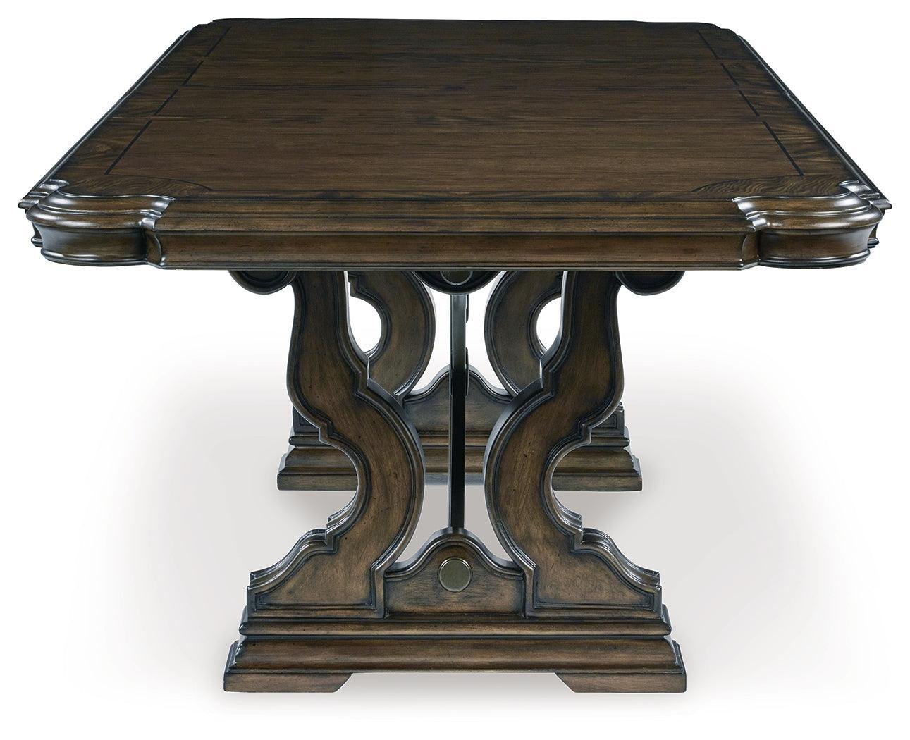 Maylee Dark Brown Dining Extension Table - Ella Furniture