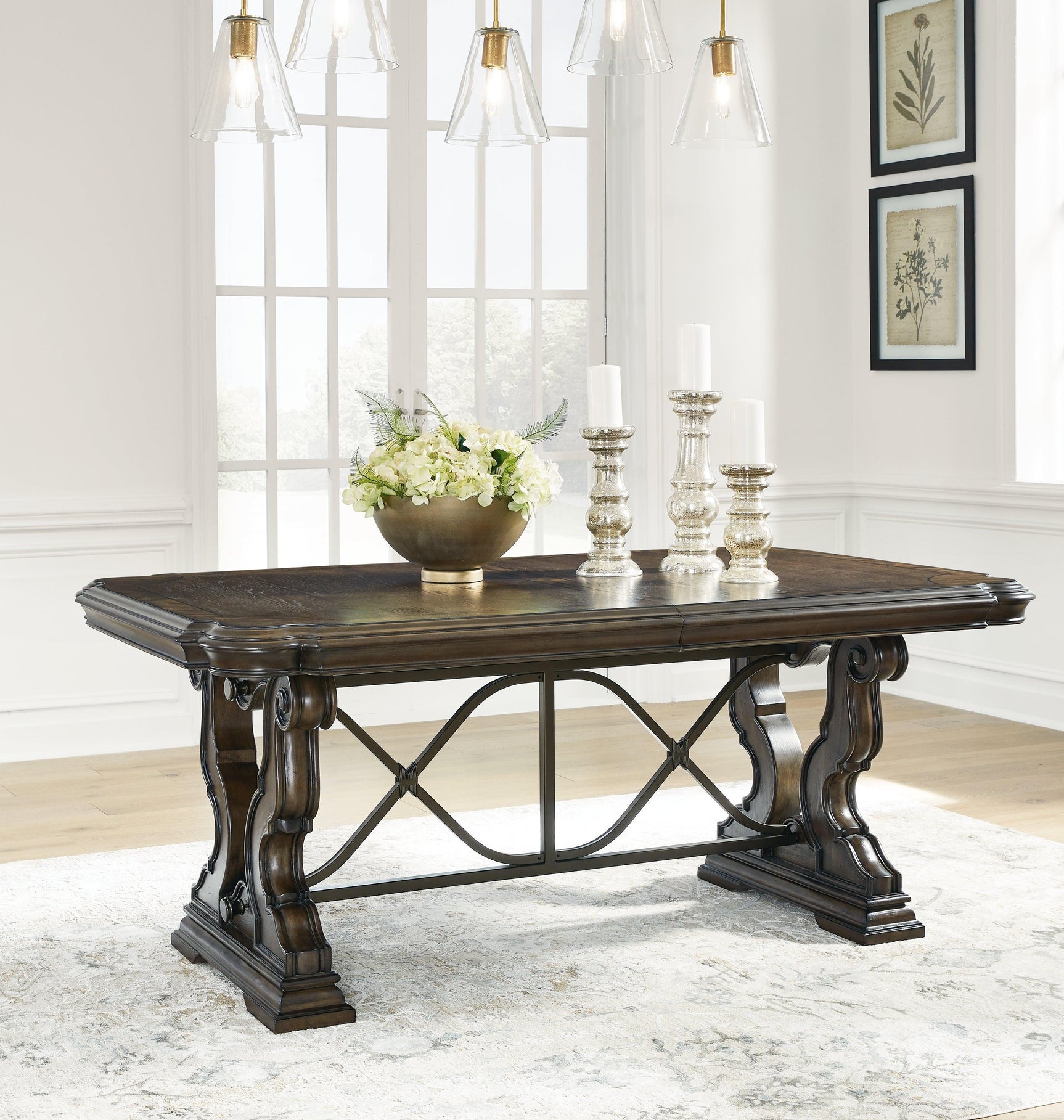 Maylee Dark Brown Dining Extension Table - Ella Furniture
