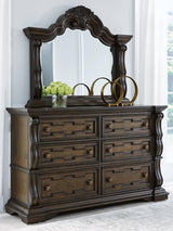 Maylee Dark Brown Dresser And Mirror - Ella Furniture