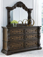 Maylee Dark Brown Dresser And Mirror - Ella Furniture