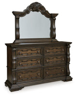 Maylee Dark Brown Dresser And Mirror - Ella Furniture