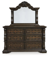 Maylee Dark Brown Dresser And Mirror - Ella Furniture
