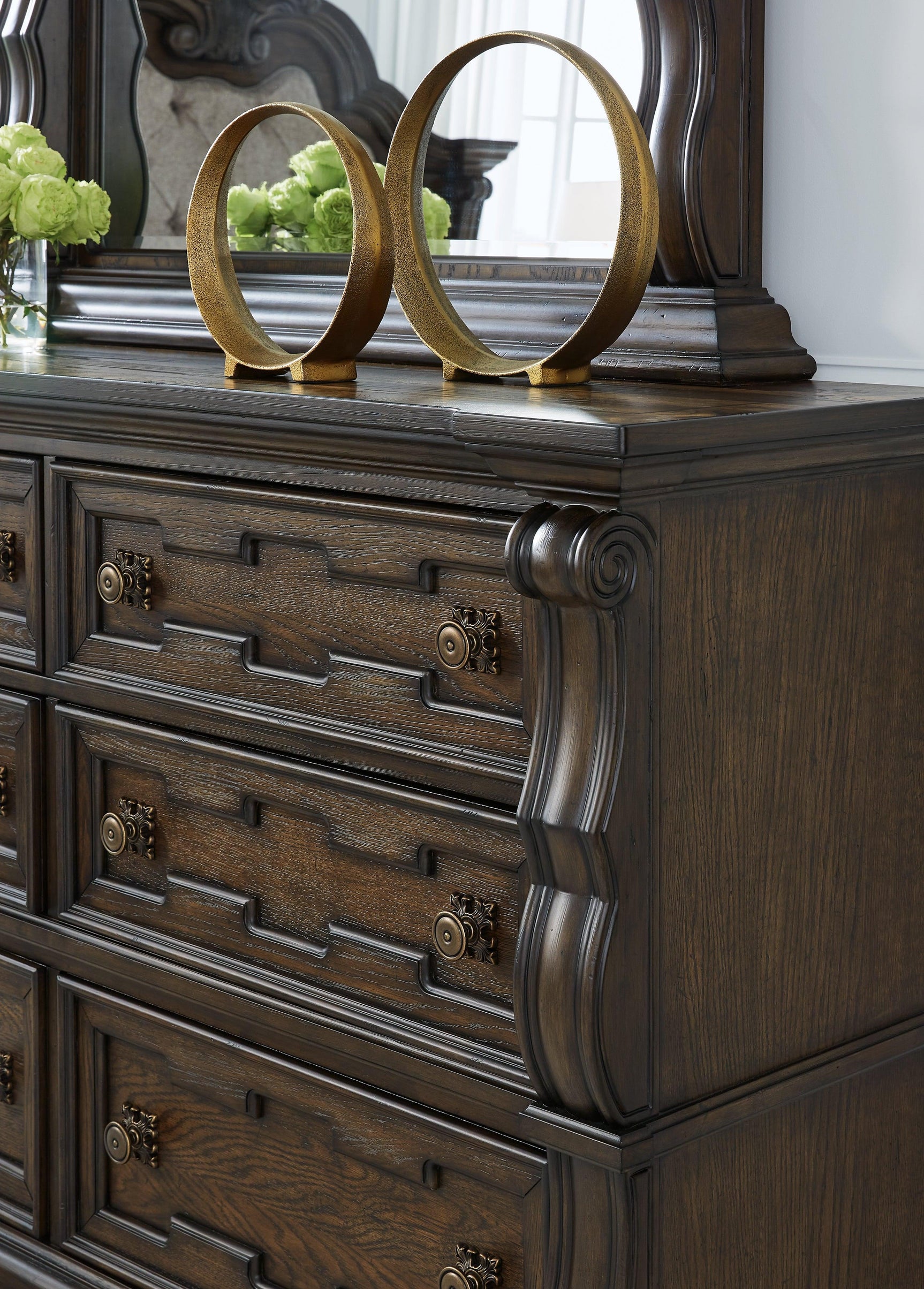 Maylee Dark Brown Dresser - Ella Furniture