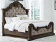 Maylee Dark Brown King Upholstered Bed - Ella Furniture