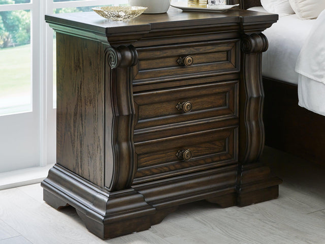 Maylee Dark Brown Nightstand - Ella Furniture