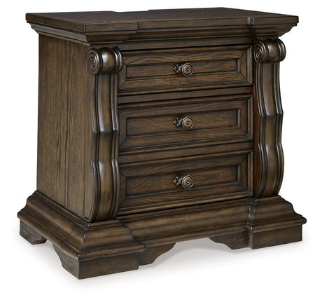 Maylee Dark Brown Nightstand - Ella Furniture