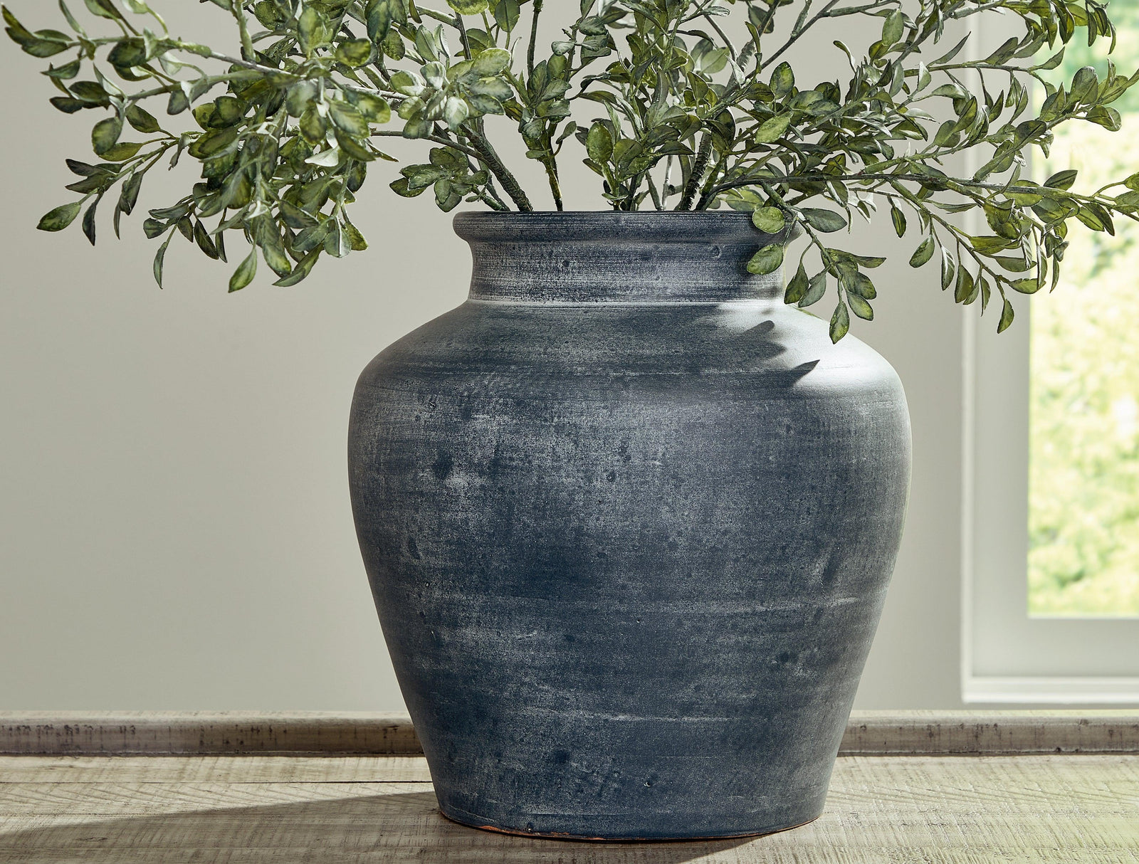 Meadie Distressed Blue Vase A2000629 - Ella Furniture