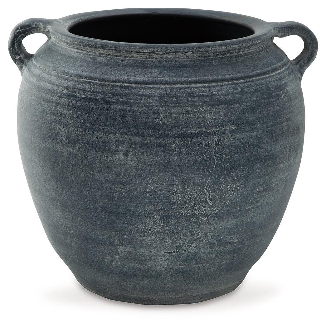 Meadie Distressed Blue Vase - Ella Furniture