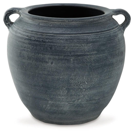 Meadie Distressed Blue Vase - Ella Furniture