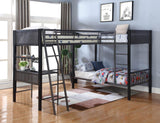 Meyers 2-Piece Metal Twin Over Twin Bunk Bed Set Black And Gunmetal - Ella Furniture