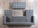 Mia Gray Velvet Double Chaise Sectional - Ella Furniture
