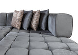 Mia Gray Velvet Double Chaise Sectional - Ella Furniture