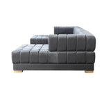 Mia Gray Velvet Double Chaise Sectional - Ella Furniture