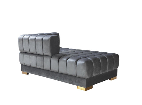 Mia Gray Velvet Double Chaise Sectional - Ella Furniture
