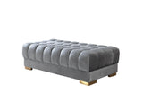 Mia Gray Velvet Double Chaise Sectional - Ella Furniture