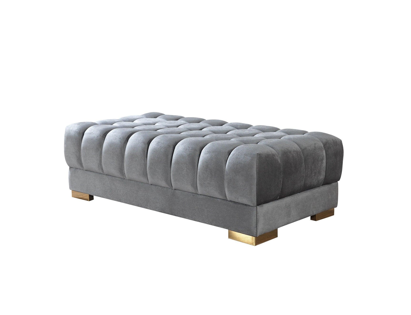 Mia Gray Velvet Double Chaise Sectional - Ella Furniture