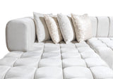 Mia Ivory Velvet Double Chaise Sectional - Ella Furniture
