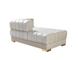 Mia Ivory Velvet Double Chaise Sectional - Ella Furniture