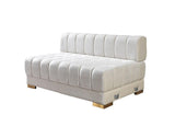 Mia Ivory Velvet Double Chaise Sectional - Ella Furniture