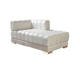 Mia Ivory Velvet Double Chaise Sectional - Ella Furniture
