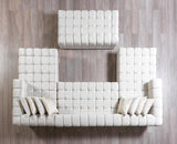 Mia Ivory Velvet Double Chaise Sectional - Ella Furniture