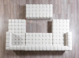 Mia Ivory Velvet Double Chaise Sectional - Ella Furniture